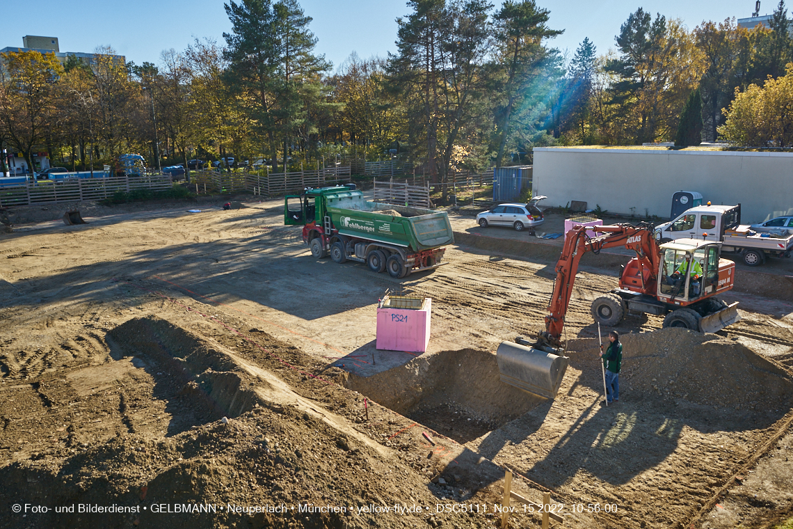 15.11.2022 - Baustelle an der Quiddestraße Haus für Kinder in Neuperlach